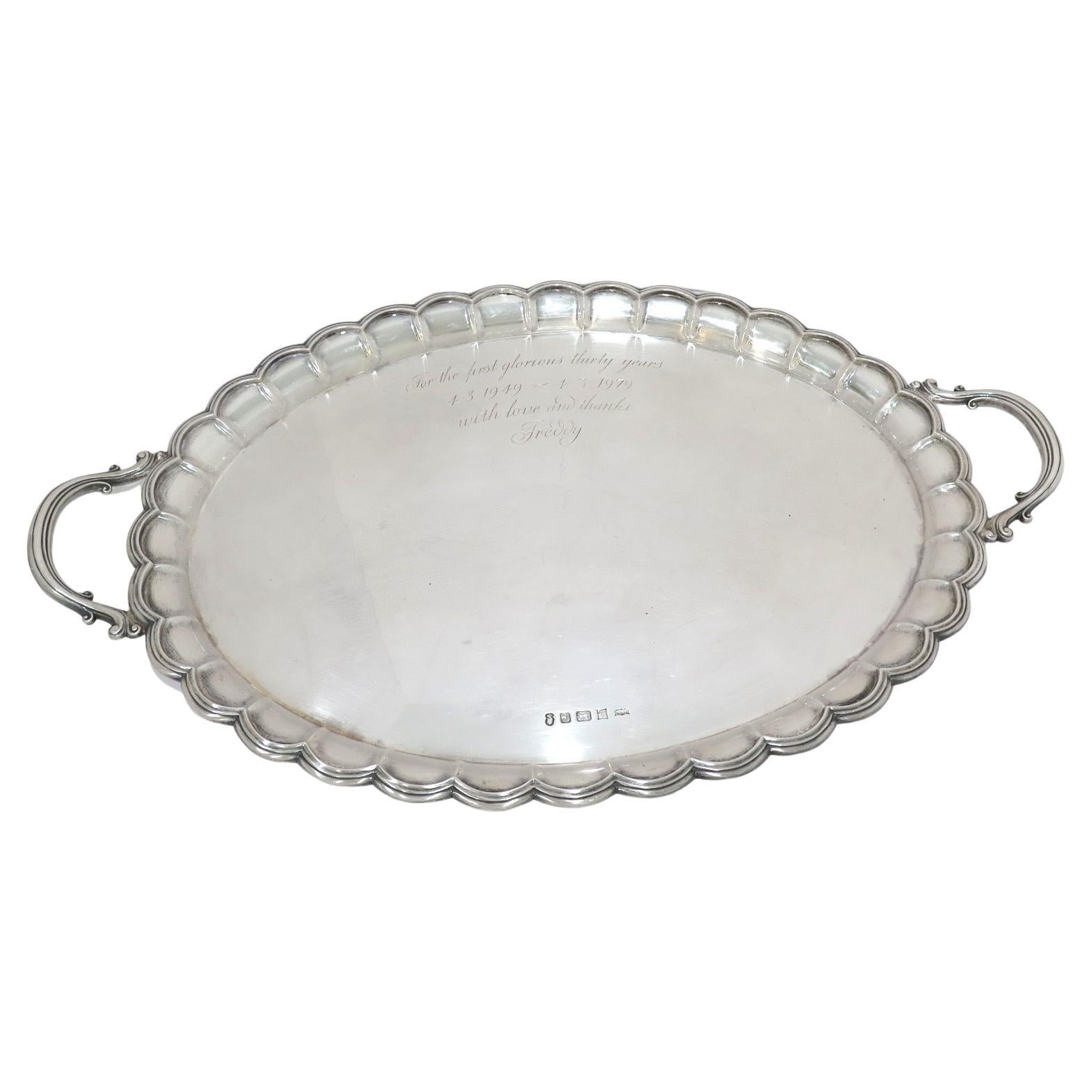 "M/M Sig Deep Wavy Oval Tray 18"""
