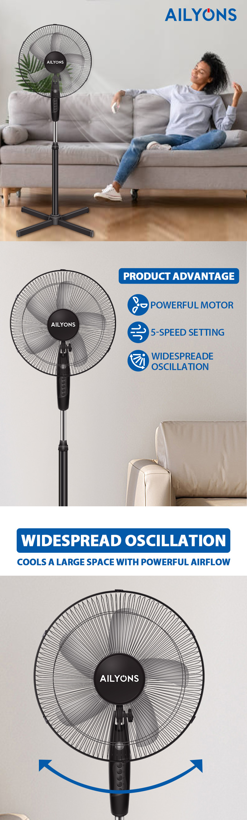 Ailyons Stand Fan