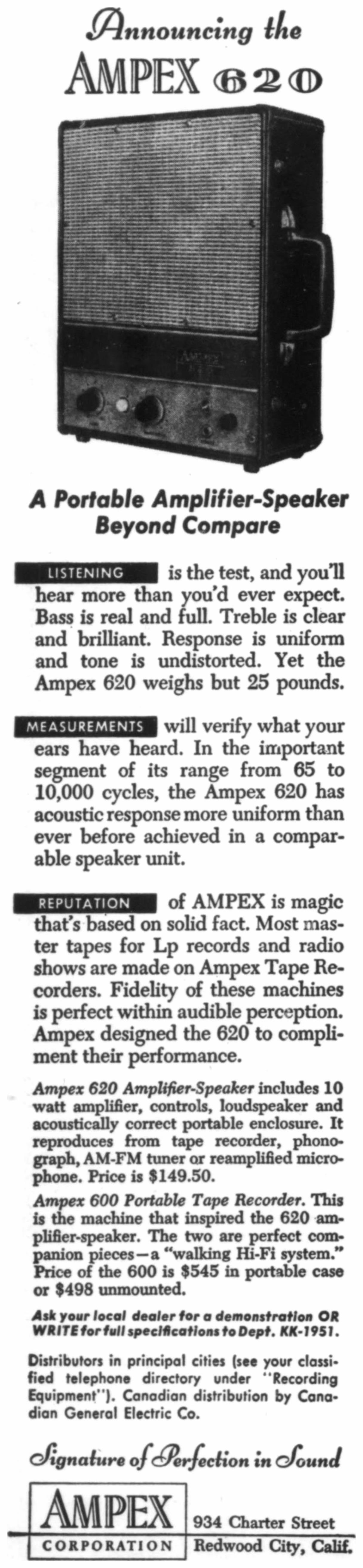 Ampex Woofer No. 525