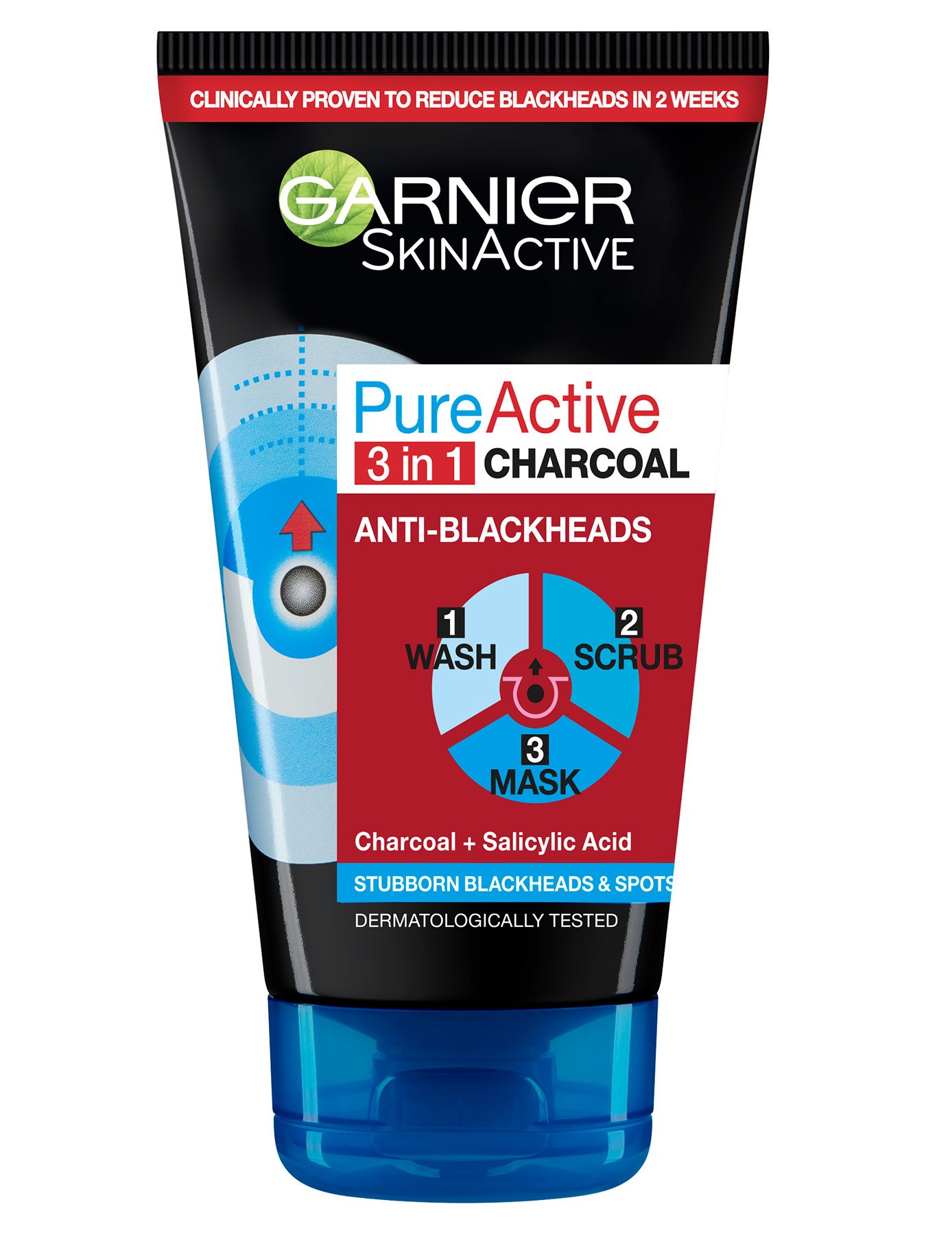 Garnier Bha 3In1 Charcoal Wash Scrub Musk 50Ml