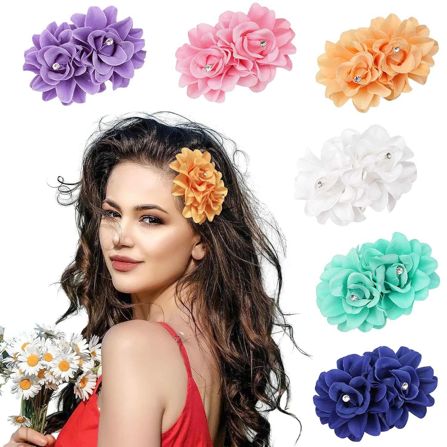 Hair Clip Flower Brand 4Pc