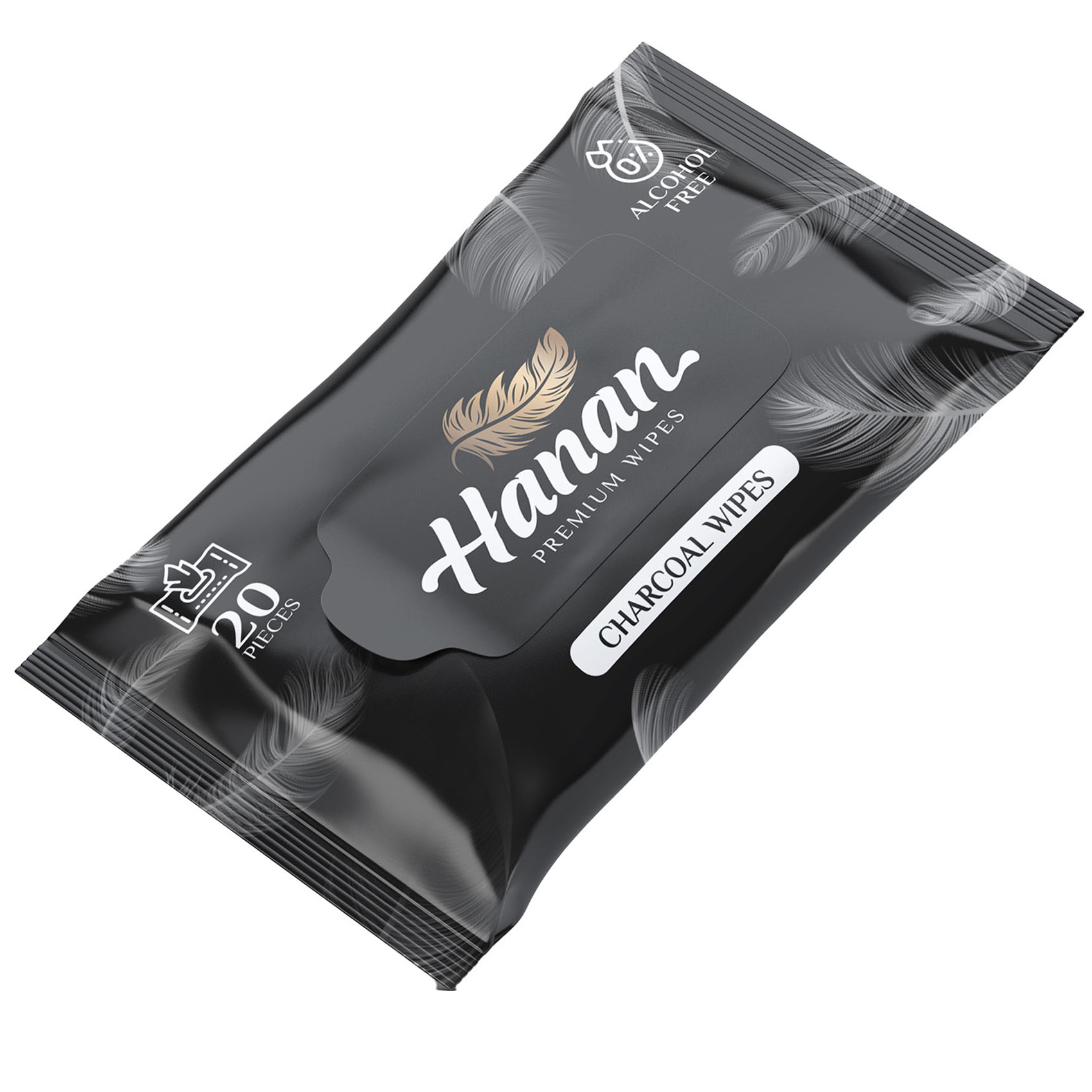 Hanan Charcoal Wet Wipes 60S