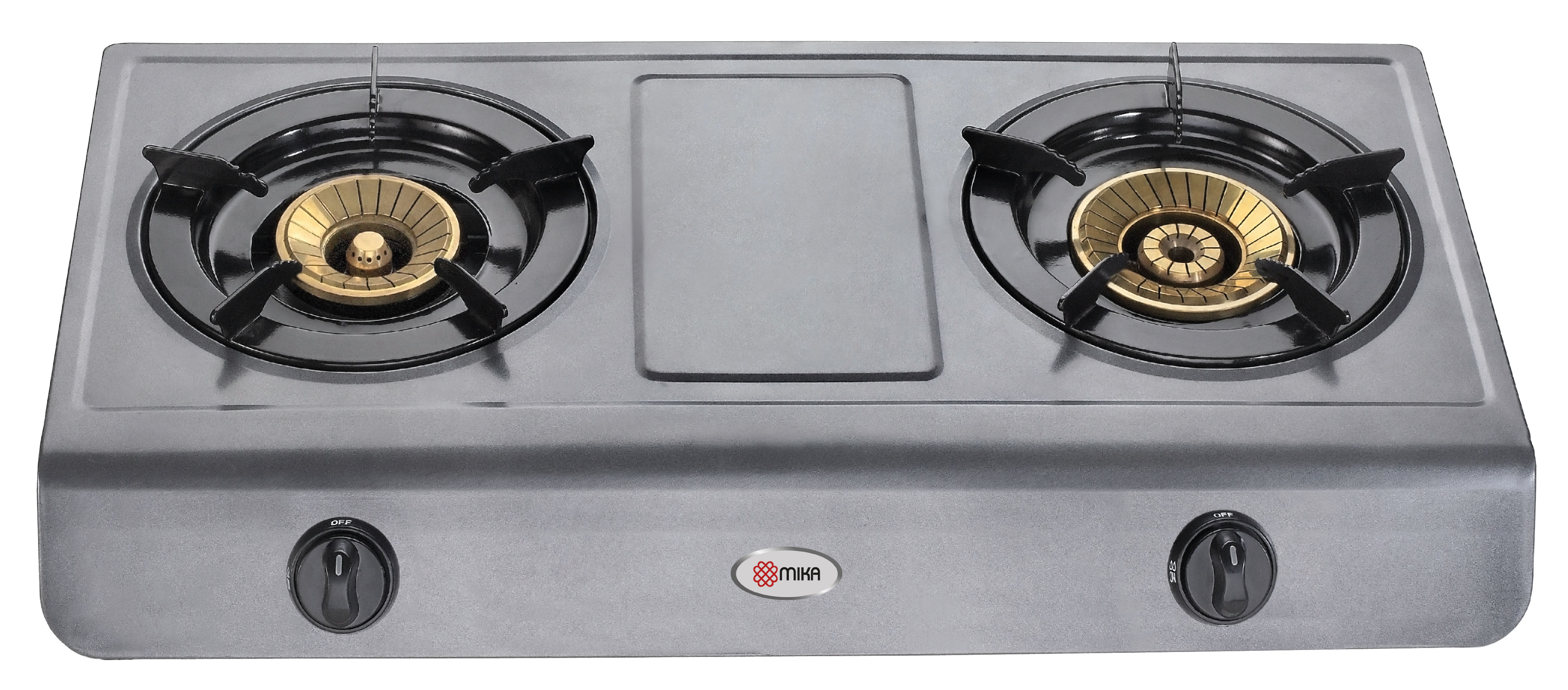 Mika Gas Stove 2 Burner Metalic Gry Mgs1200