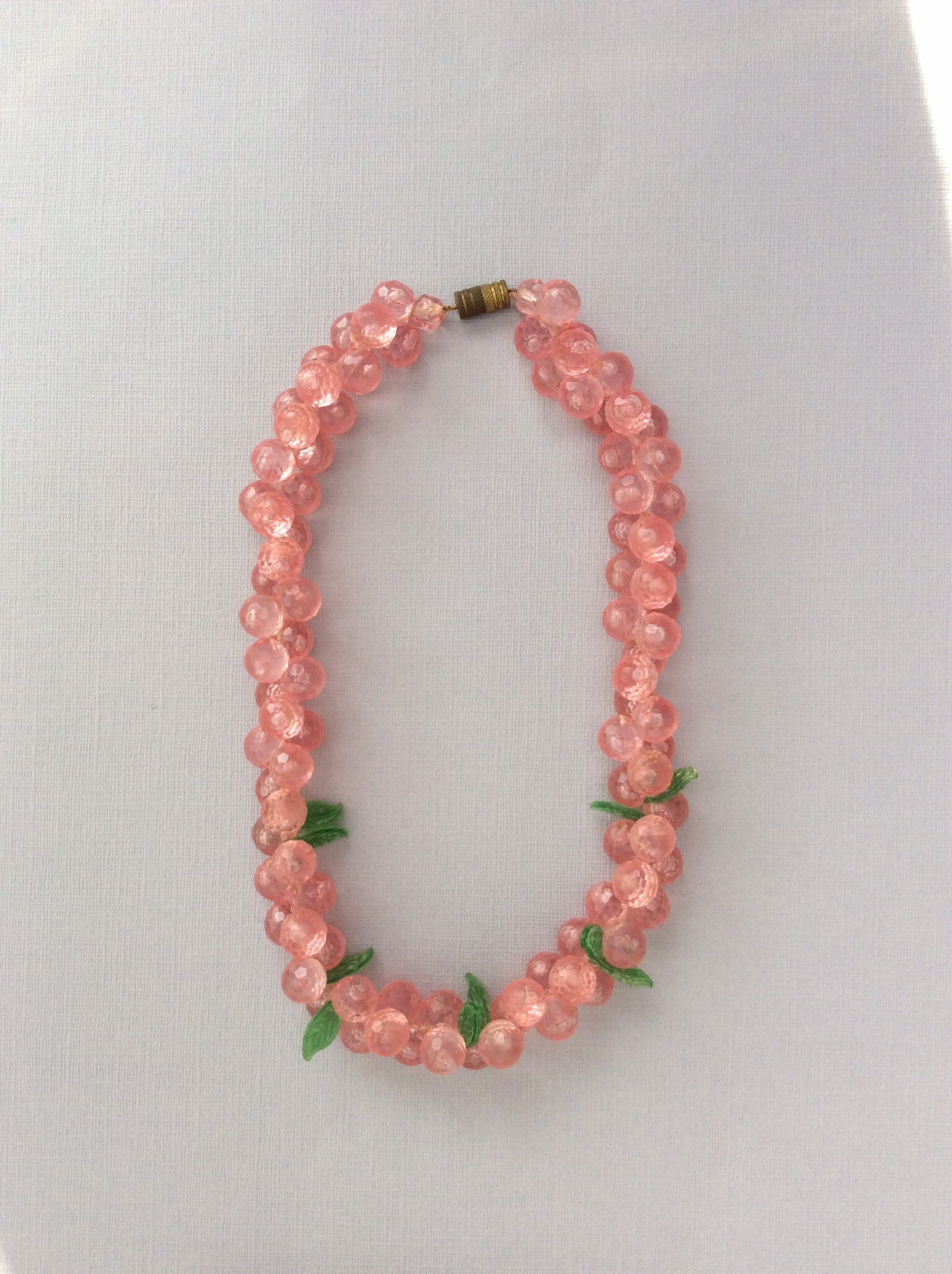 Necklace Pink Plastic Beads.