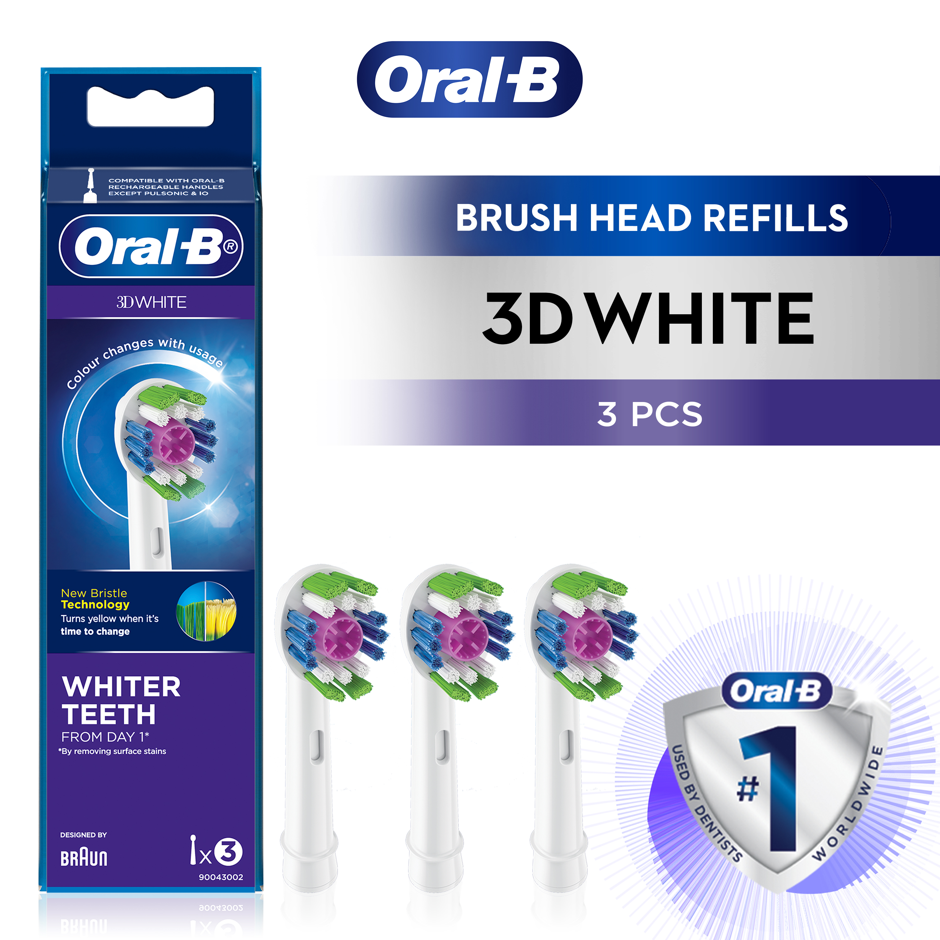 O/B T/Brush Adv 3D White 40M