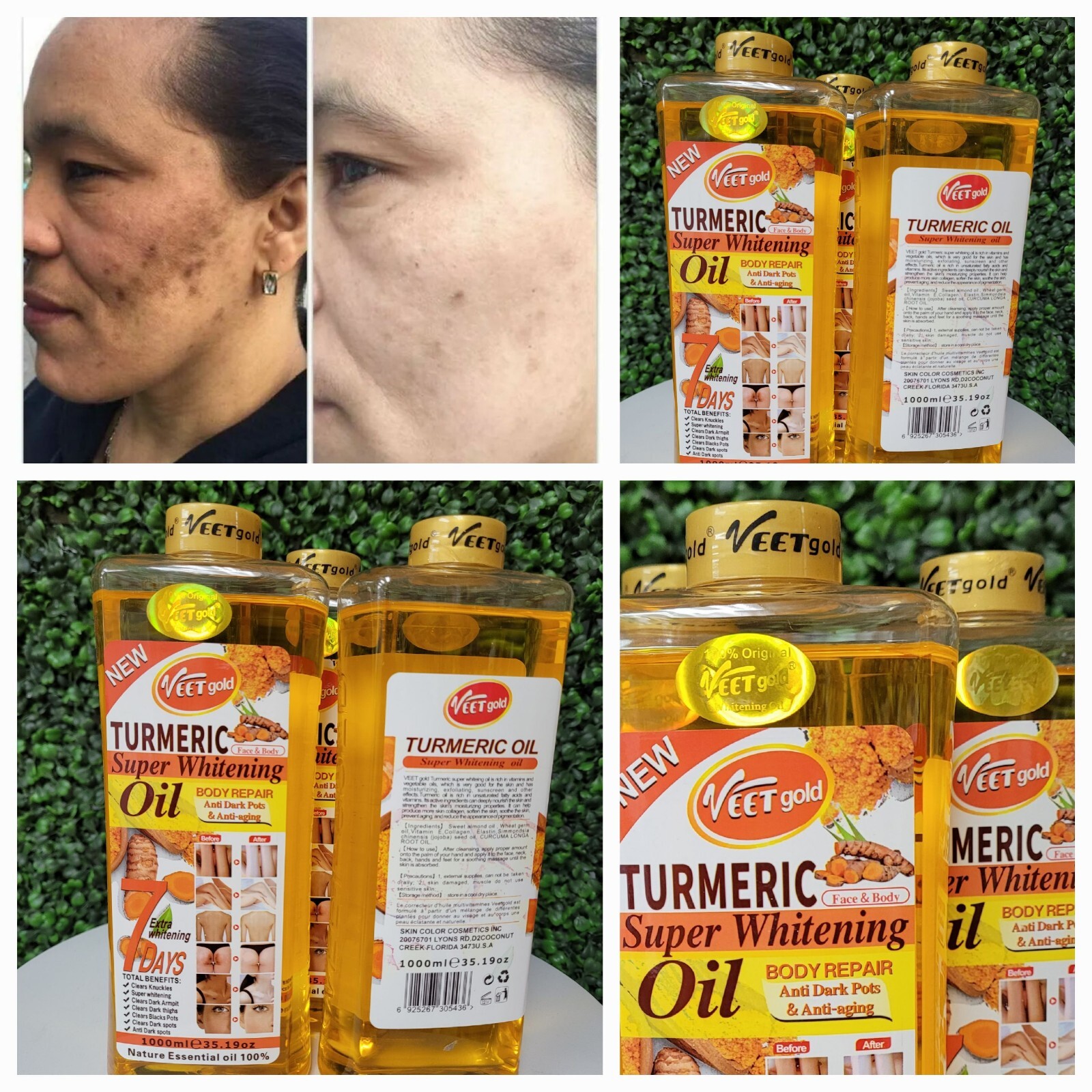 Veet Gold Turmeric Super Whitening Oil 300Ml