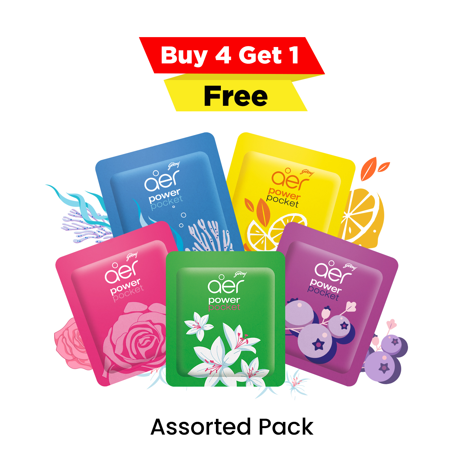 Aer Power Pocket Air Fragrance Assort. 10Gms