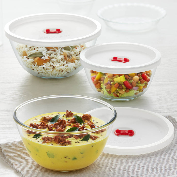 Borosil Mixing Bowl+Lid 1.5L 3Set