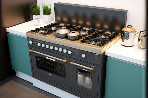 Cooking Kitchen Set With Gas Cooker