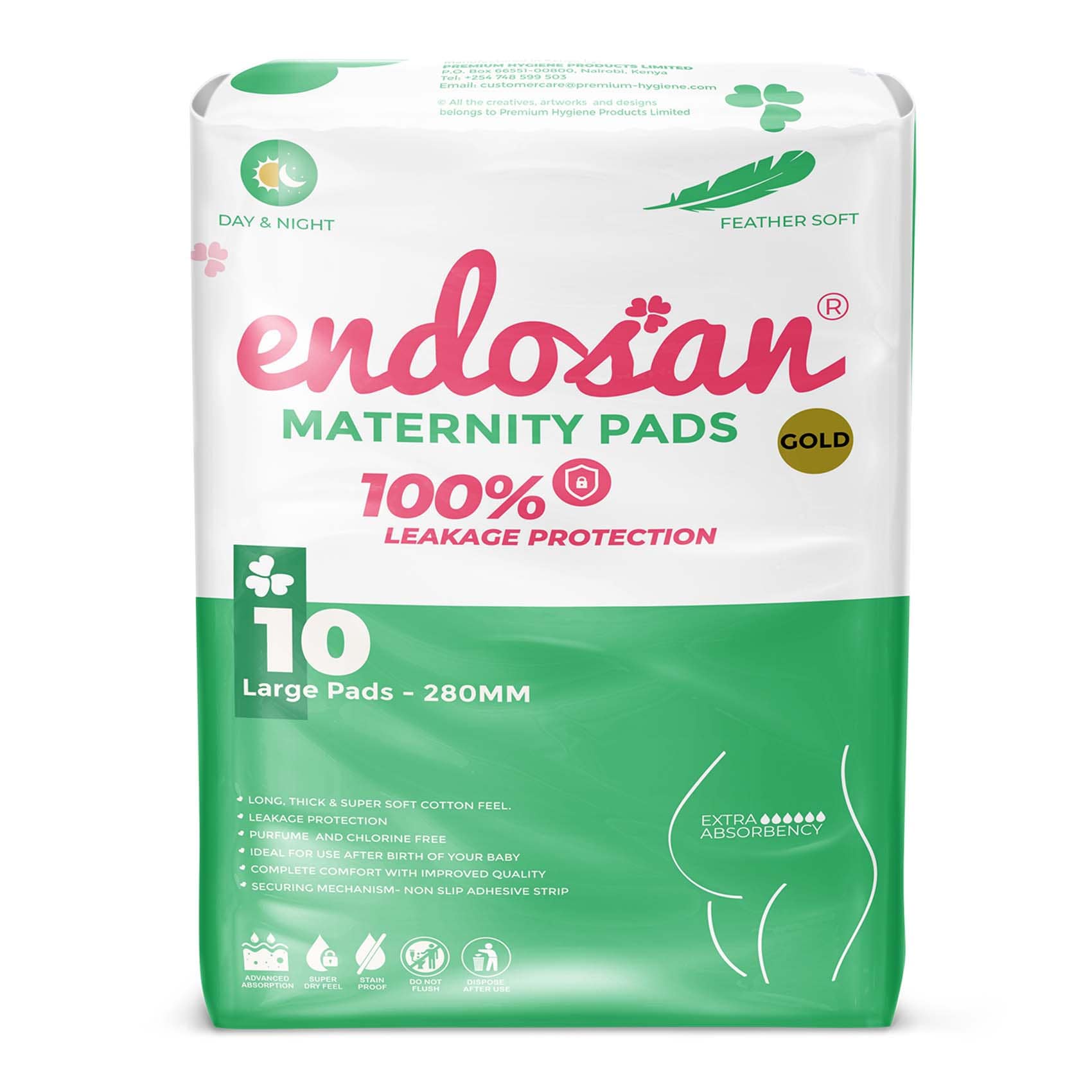 Endosan Maternity Pad(Day/Night)Gold 10Pcs