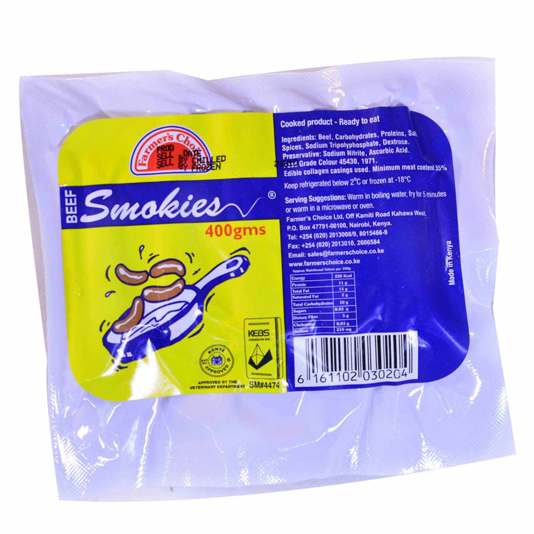 Farmers C. Beef Smokies 400G
