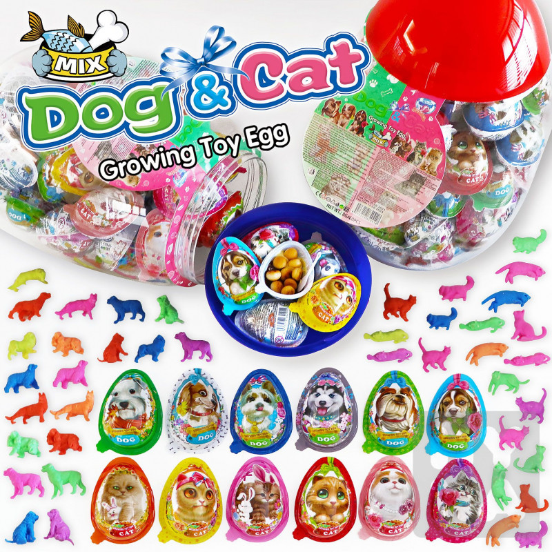 Growing Toy Egg Dog&Cat 8G