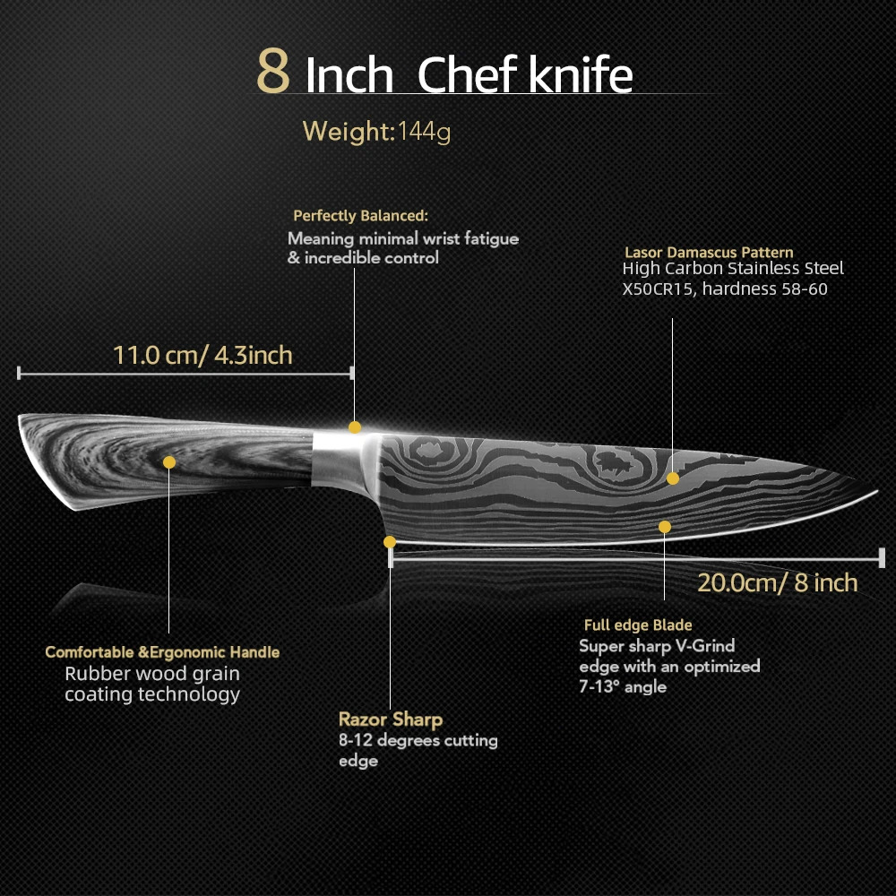 Knife Steel Wood/H 8Inch No.sb2008