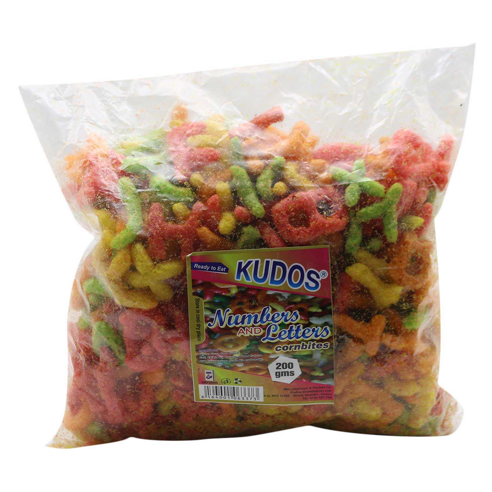 Kudos Numbers/Letters Cornbites 200Gms