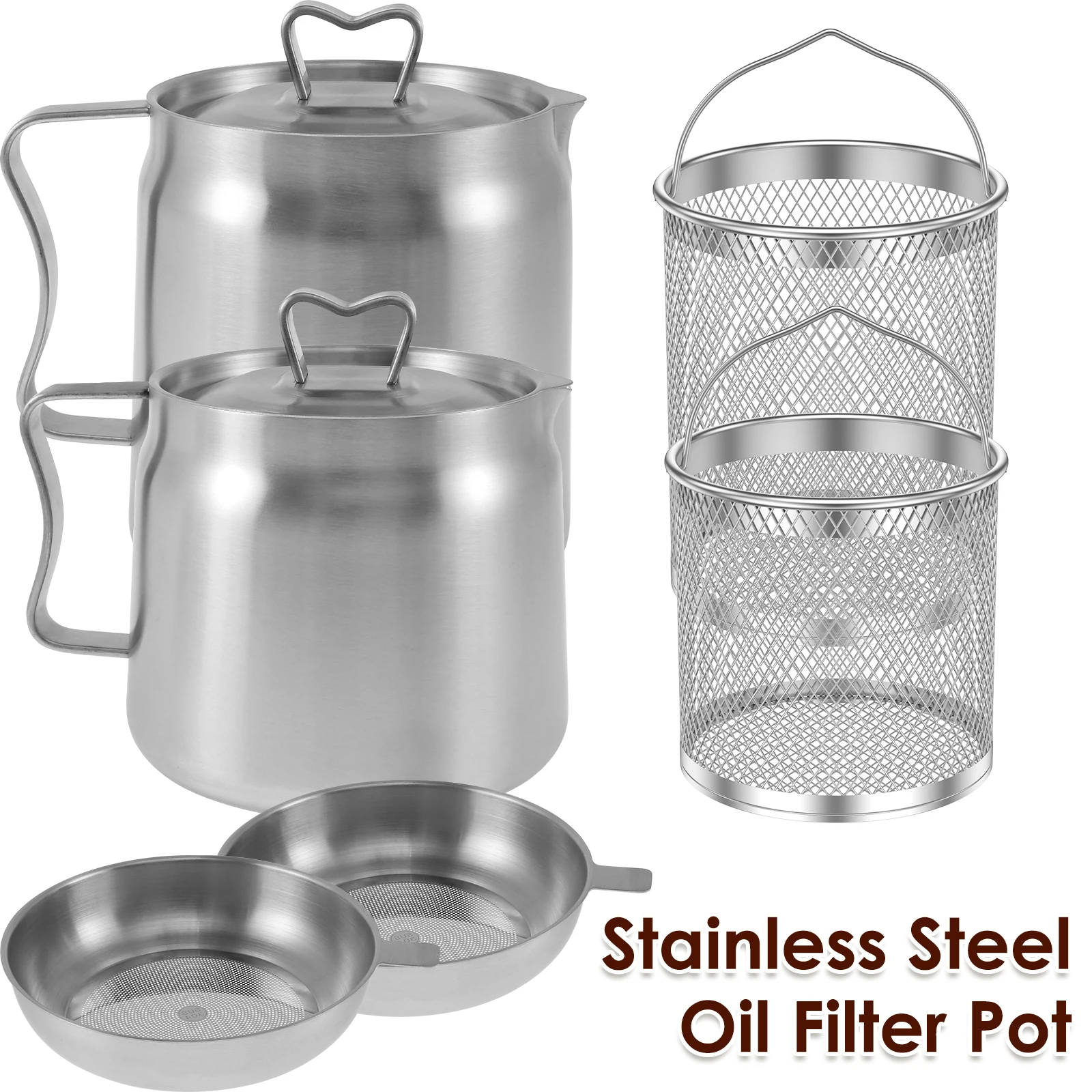 Metal Oil Sieve/Filter Jar 1.5Ltr/1.4Ltr