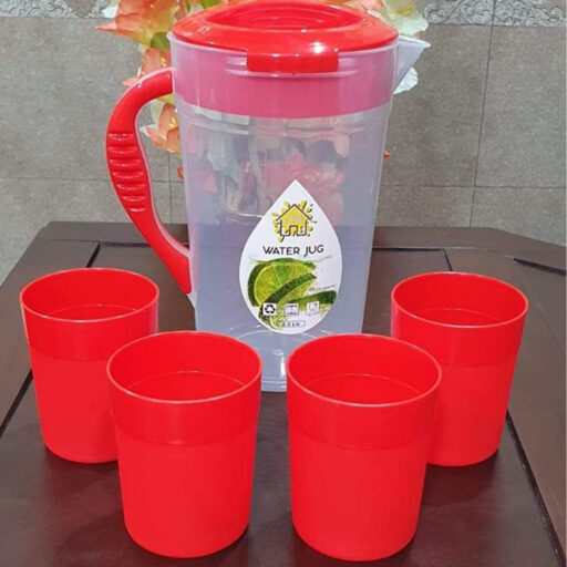 Plastic Jug + Glass 4Pcs