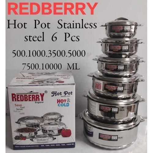 Redberry Steel Hot Pot 6Pcs Plain/Wave