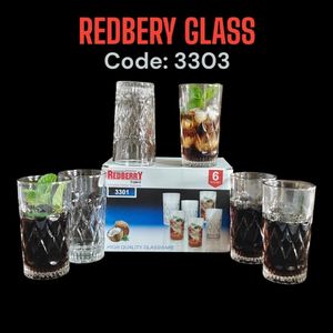 Red Berry Plain Glass 6Pc No.7406