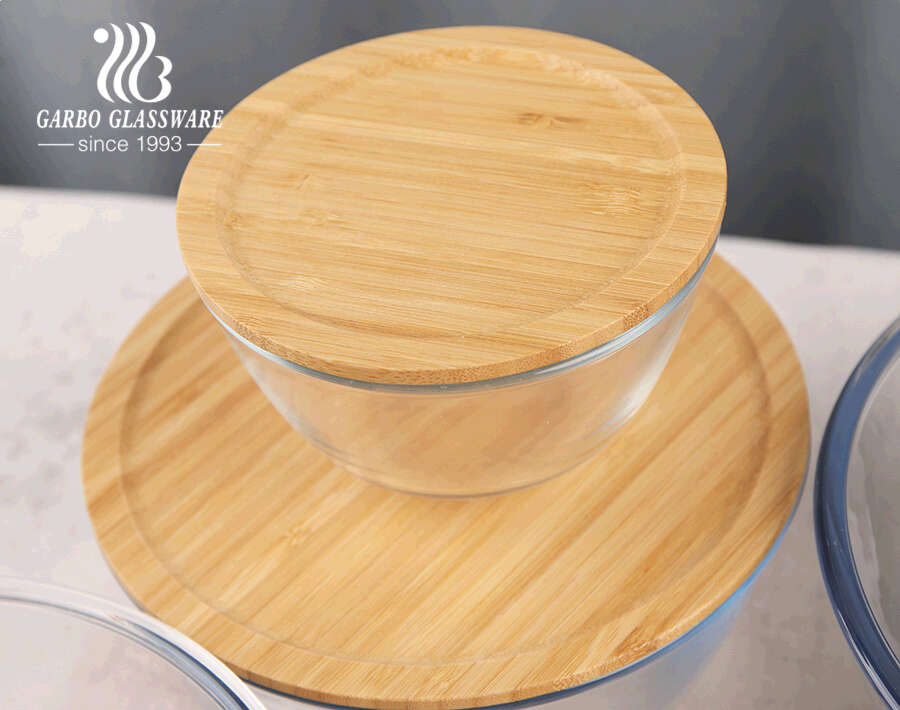 Rg-Hbr4 Glass Bowl W/Lid 4Pcs
