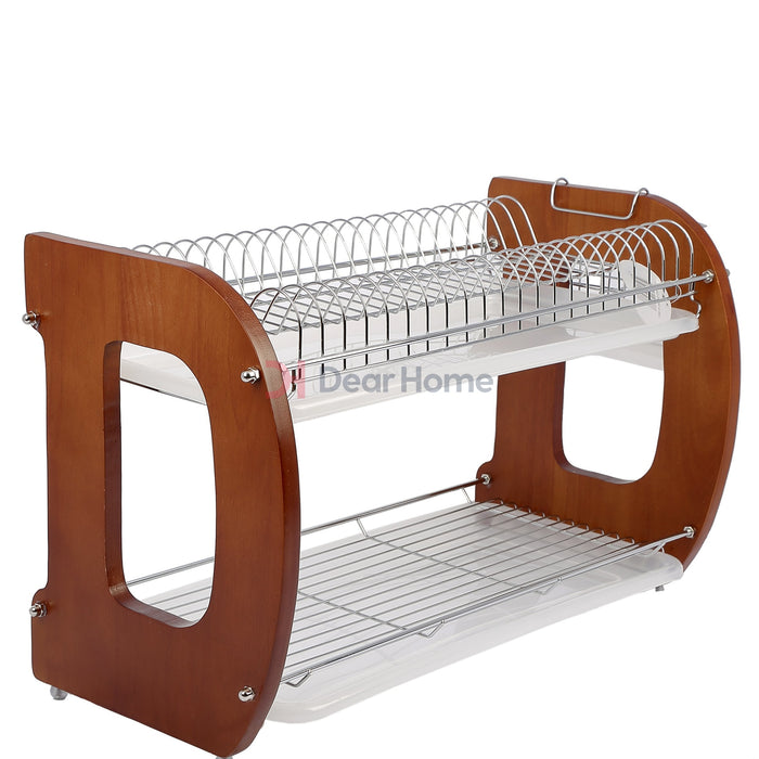 Rn-1608 Ras Wood Dish Rack 3Layes