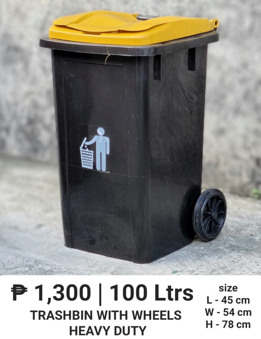 Trash Bin 100Lts With Wheel & Pedal