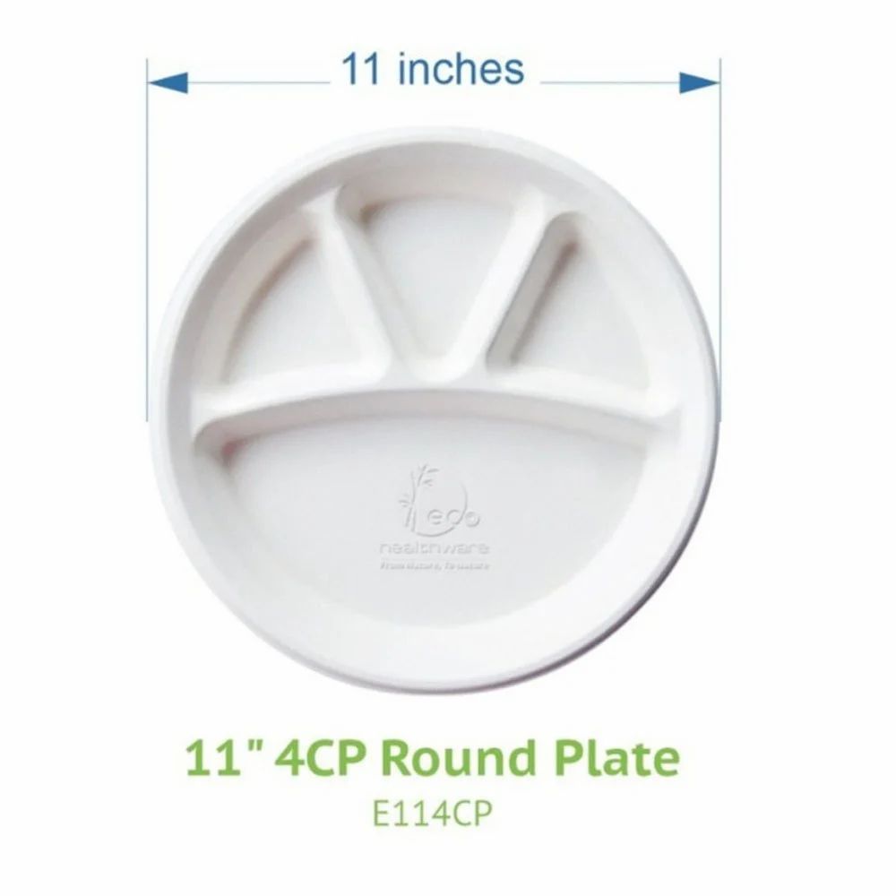 "Wht Disp. Plates 11"" 4 Partition"