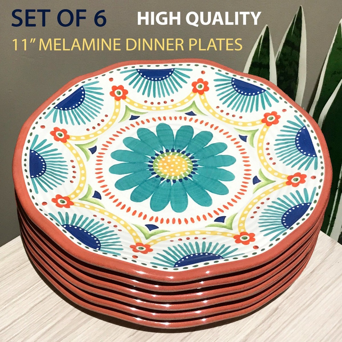 472110 Melamine Deco Dinner Plate