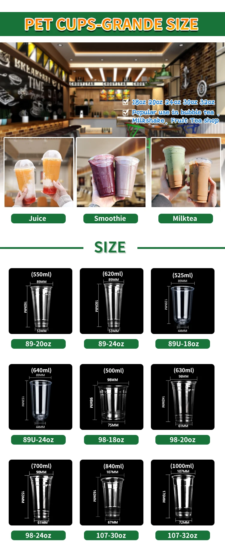 Clear Cups 120/500Ml In Sleeves