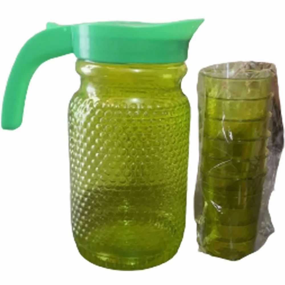 Plastic Jug+Glass