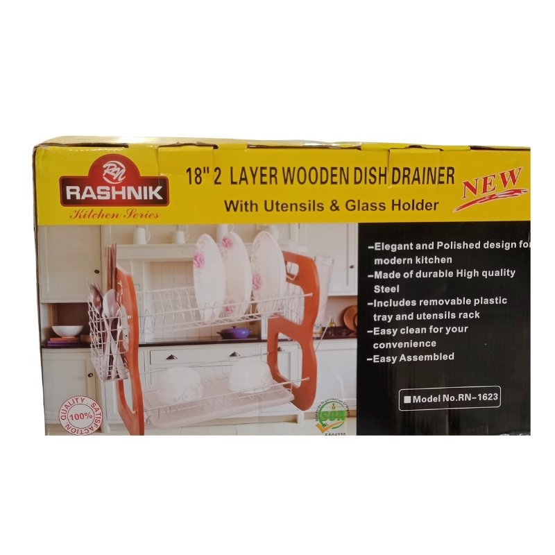 Rashnik 2Layer Wooden Dishdrainer Rn-1611