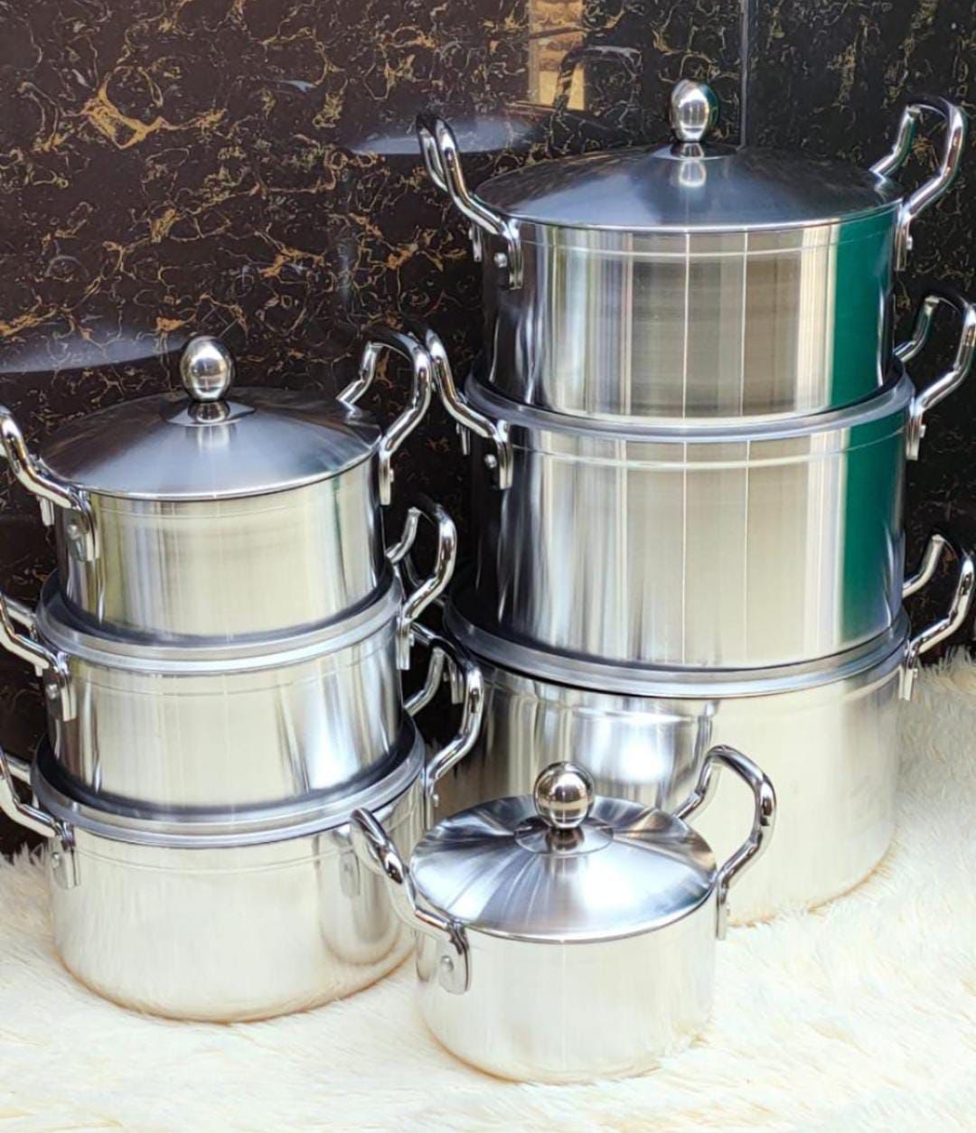 Steel Sufuria W/Handle+Lid No.6