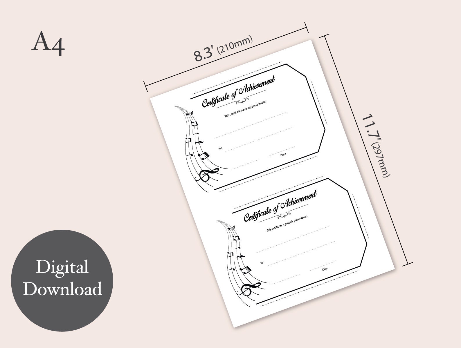 Success Card A4-Musical Plain
