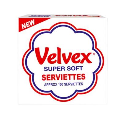 Velvex Plain White Serviettes