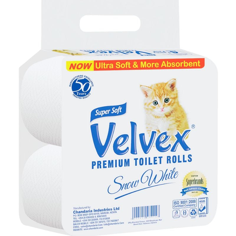Velvex Premium Toilet Roll 4 Rolls