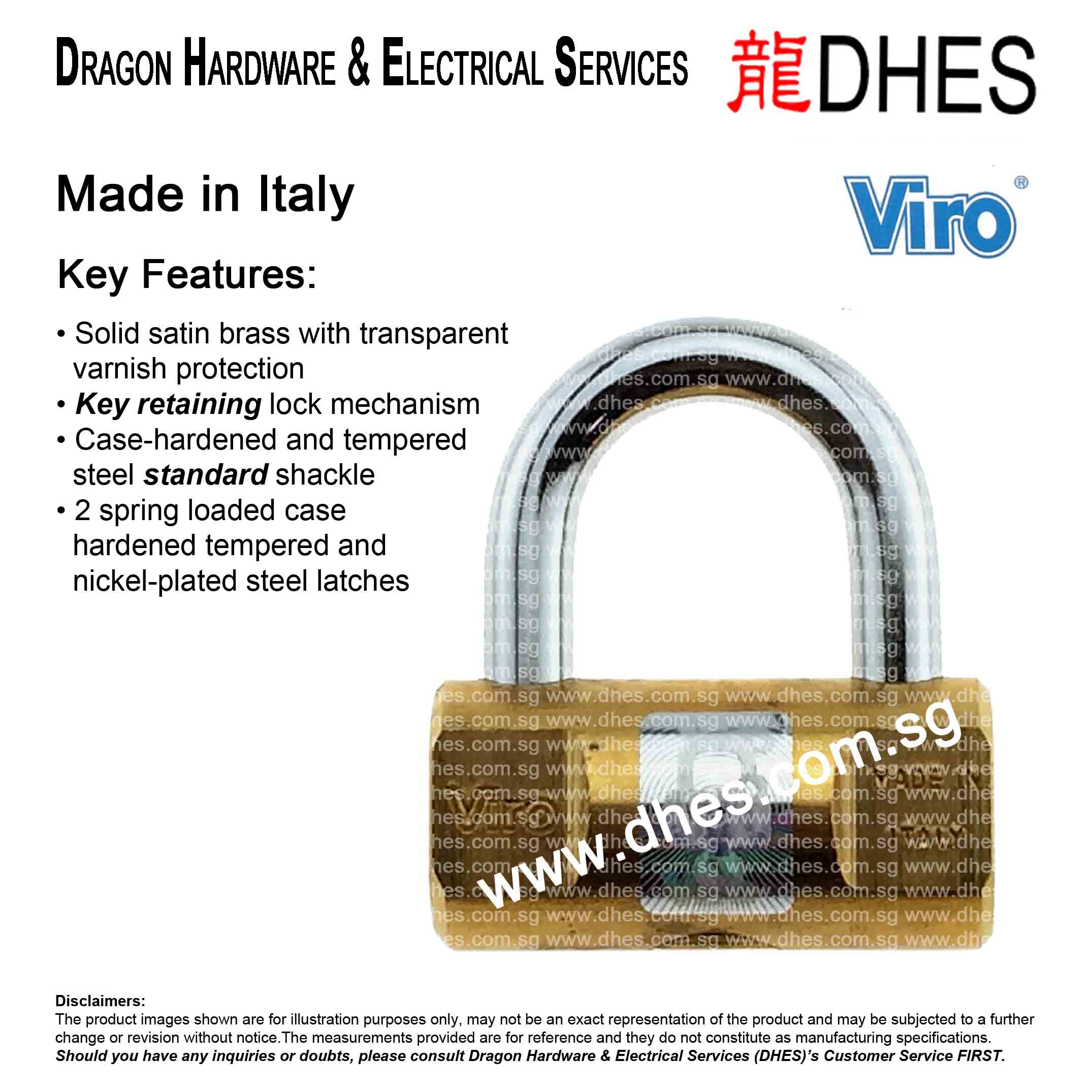 Viro Padlock Art.102 50Mm