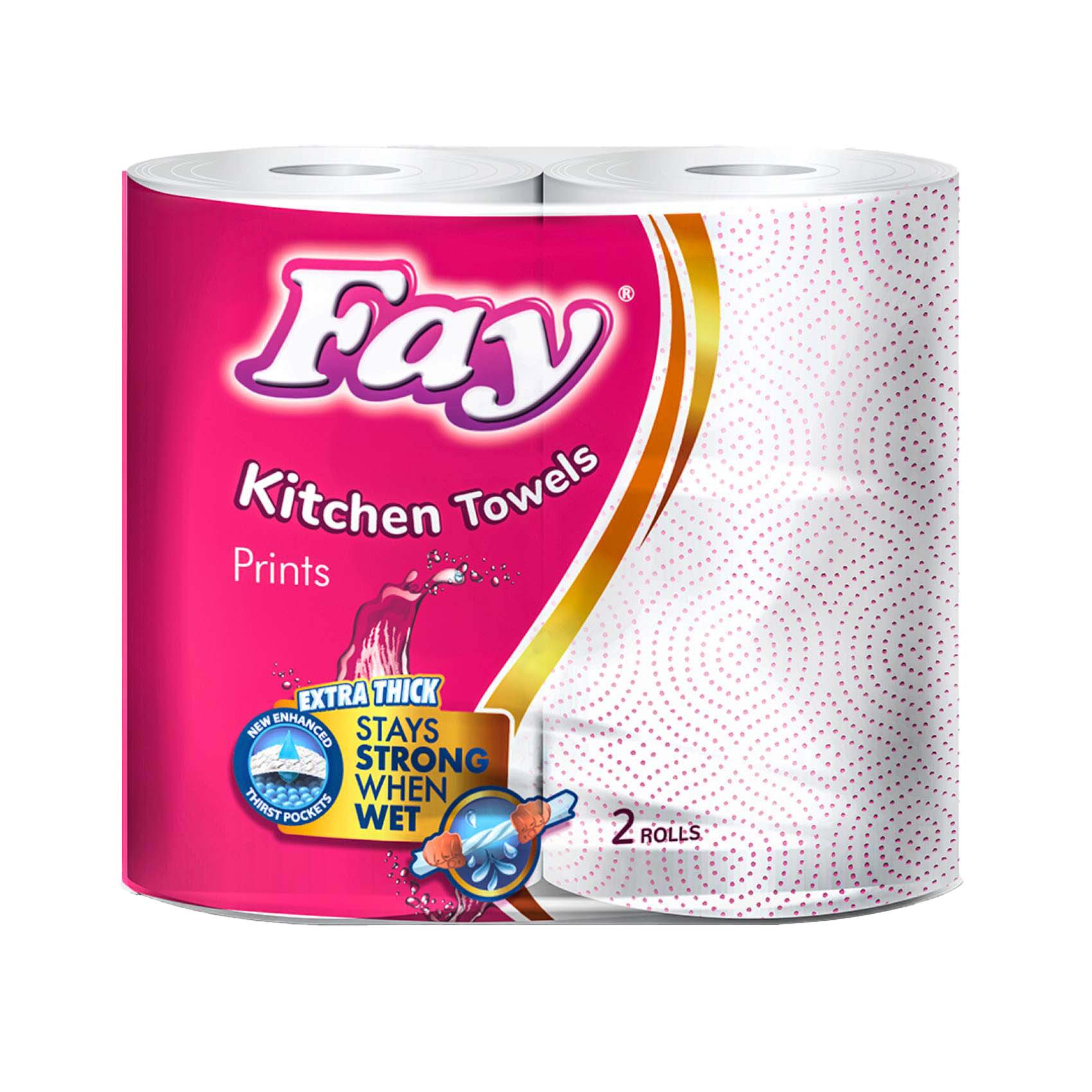 Fay Kitchen Towels 2Rolls Pink
