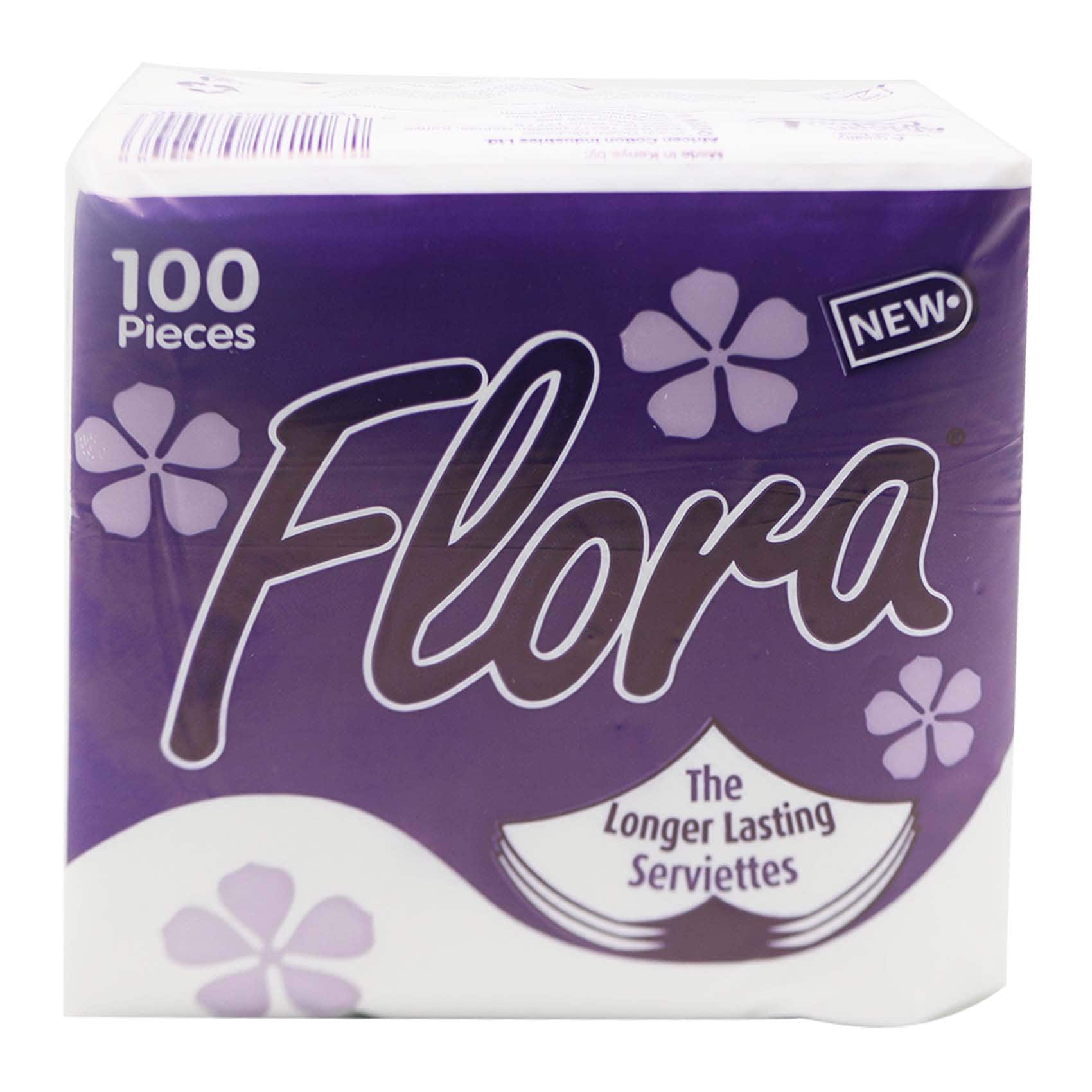 Flora White Serviettes