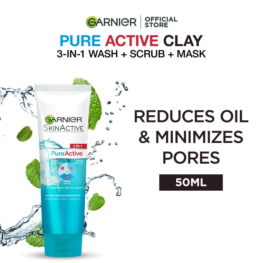 Garnier 3In1 Clay Anti-Spot Wash Scrub 50Ml