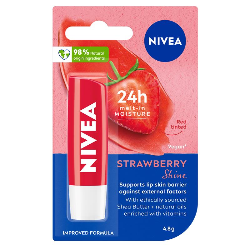 Nivea Lip Balm Strawberry Fruity Shine 4.8G