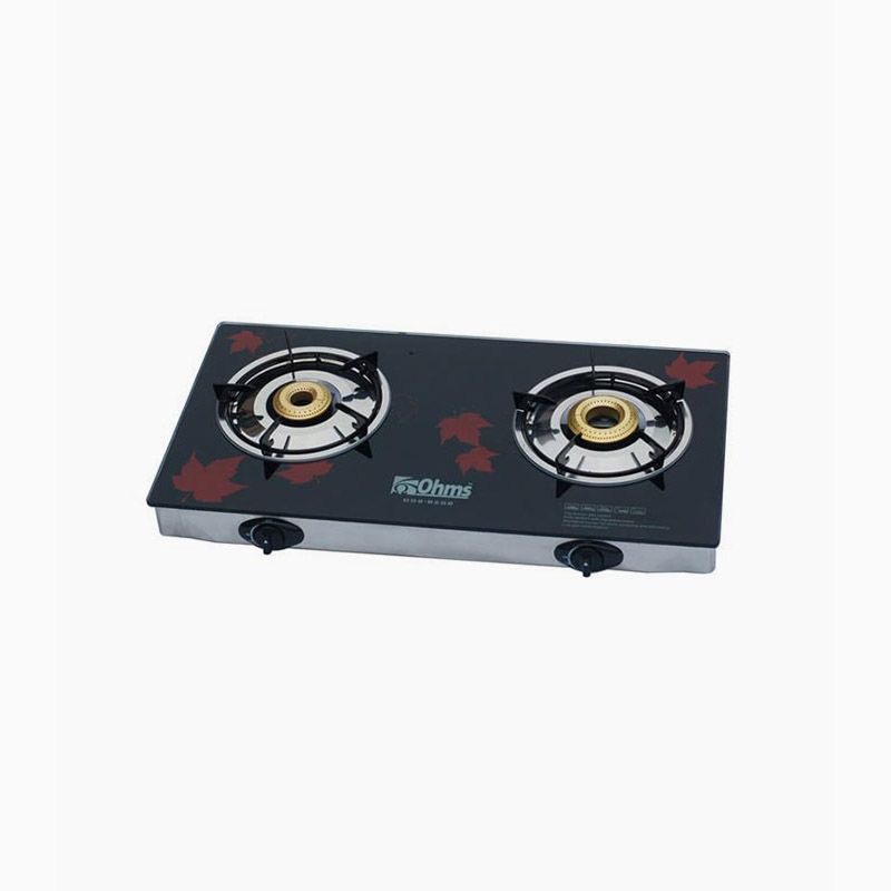 OHMS BLACK GAS STOVE 2 BURNER Ogs-c2tb