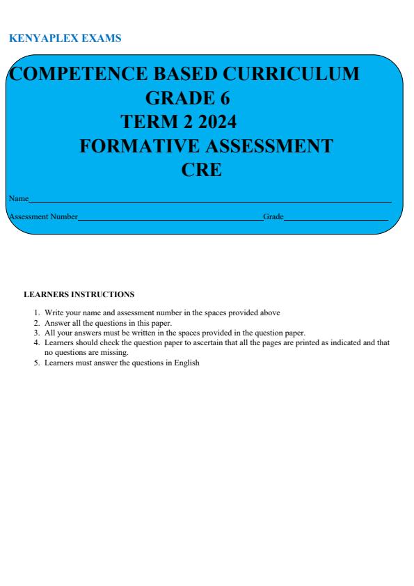 Primary Cre Std 6