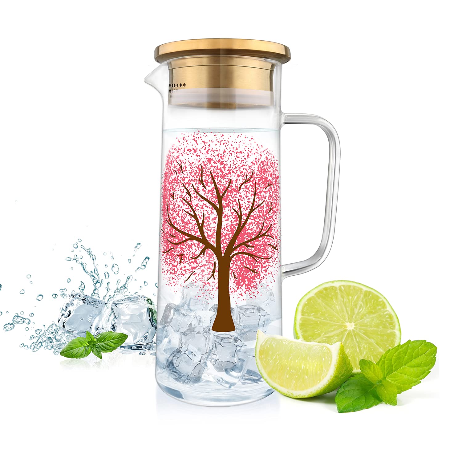 Red Cherry Glass Jug 1.5Ltr