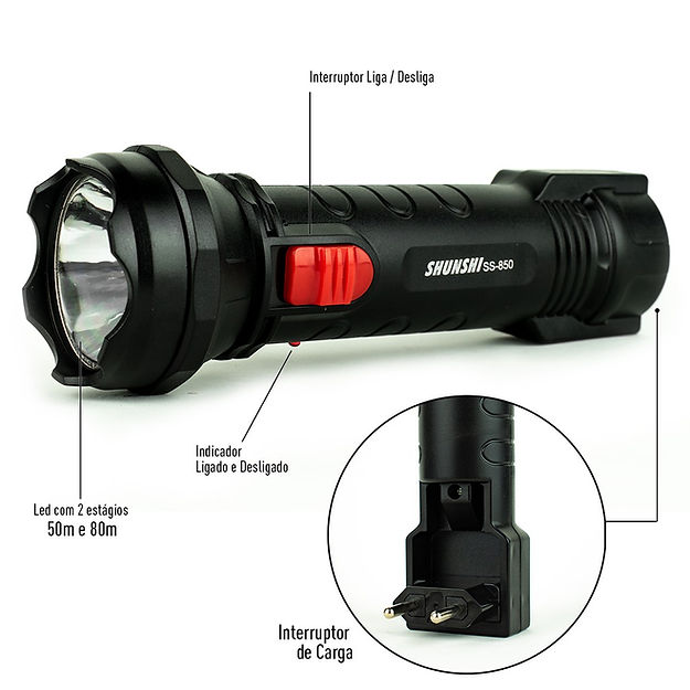Rechargeable Shunshi Torch 1W Ss-830A