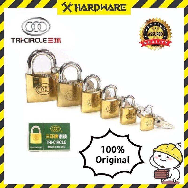 Tri-Cycle Brass Padlock