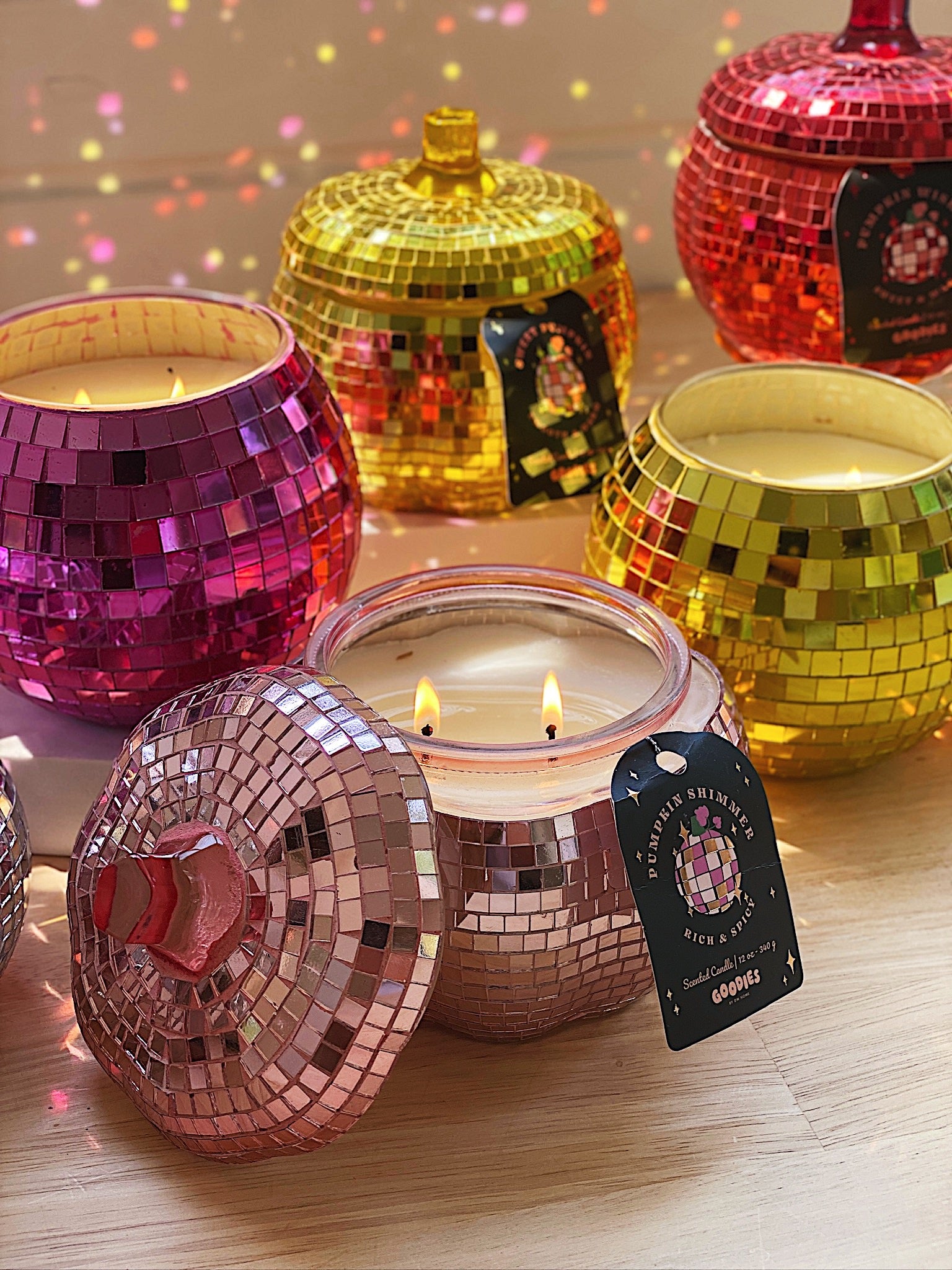 Twilite Disco Candle White /Red Large