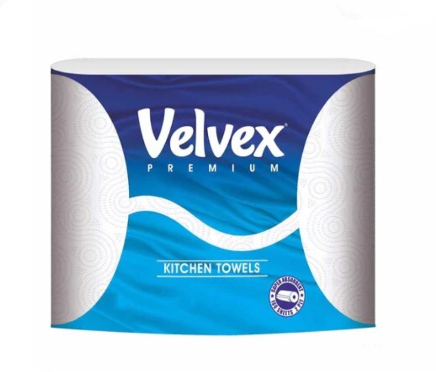 Velvex Kitchen Towel Unprinted Twin Pack