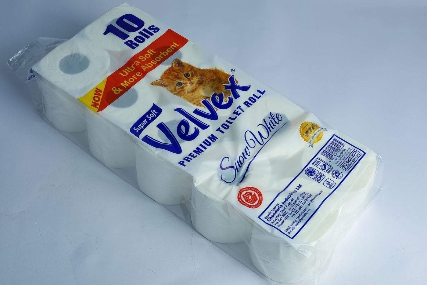 Velvex Premium White Toilet Roll Twin Pack