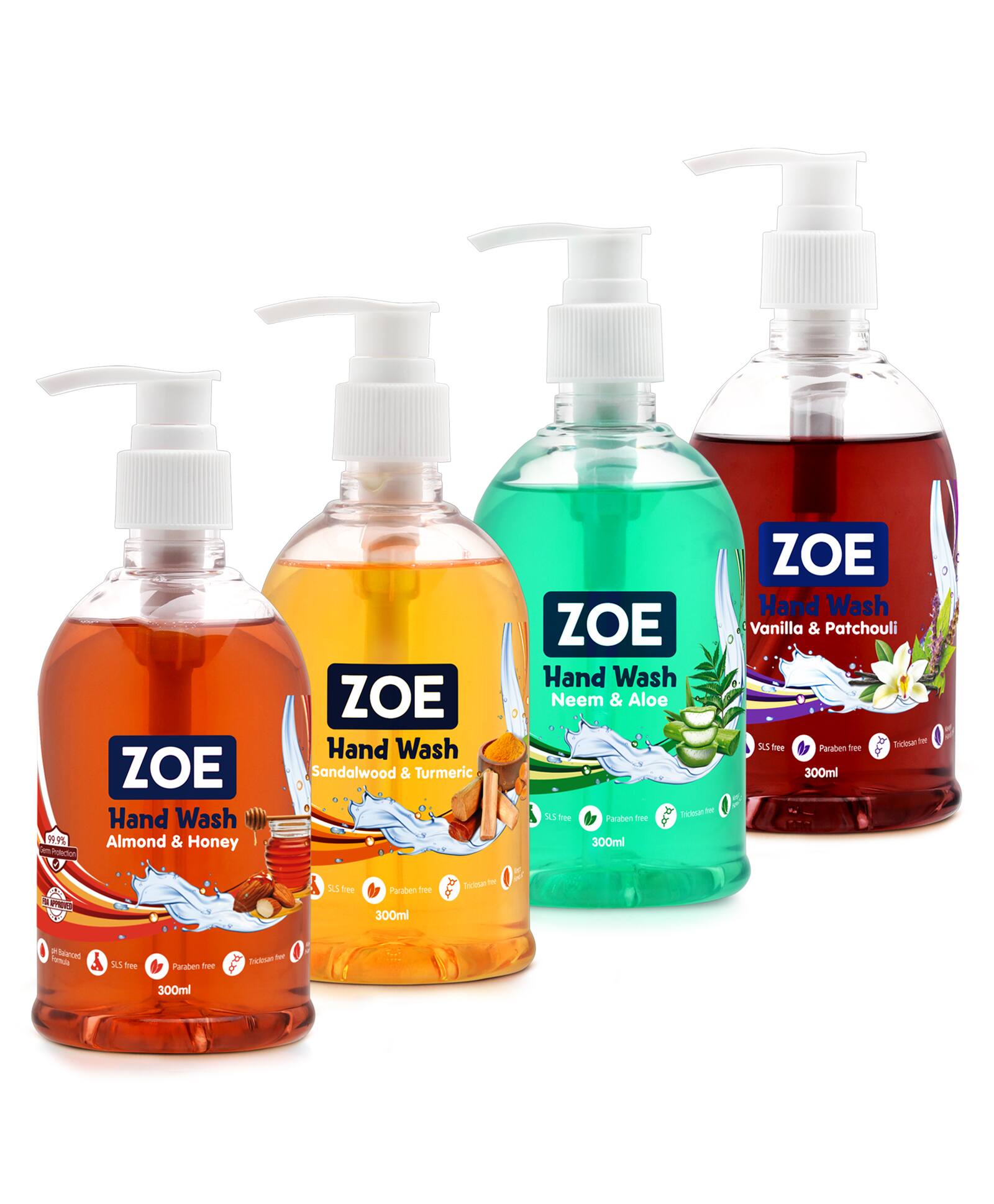 Zoe Hand Wash 300Ml(Assorted)