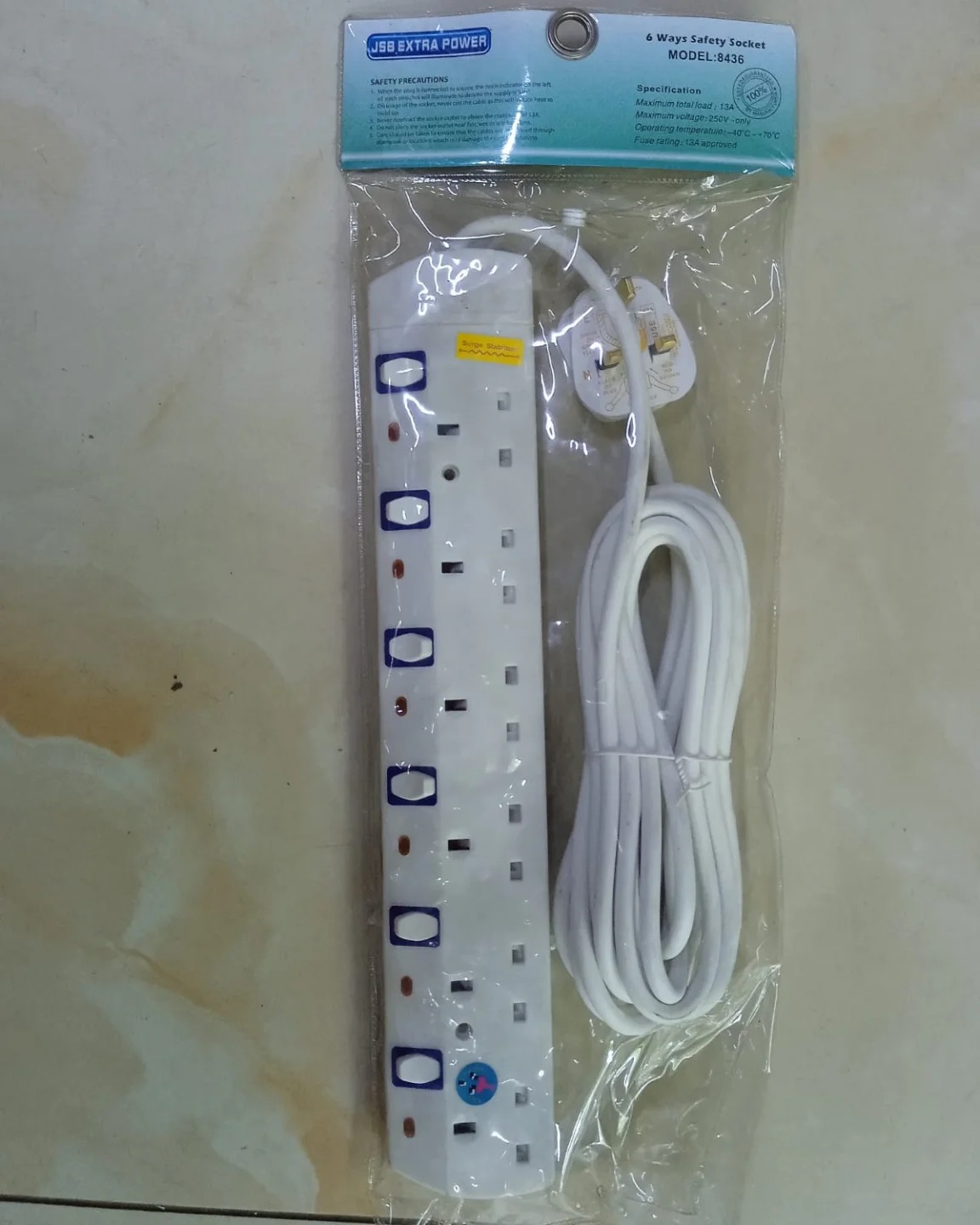 Extension Jsb Extra Power No.8436 6Ways 10M