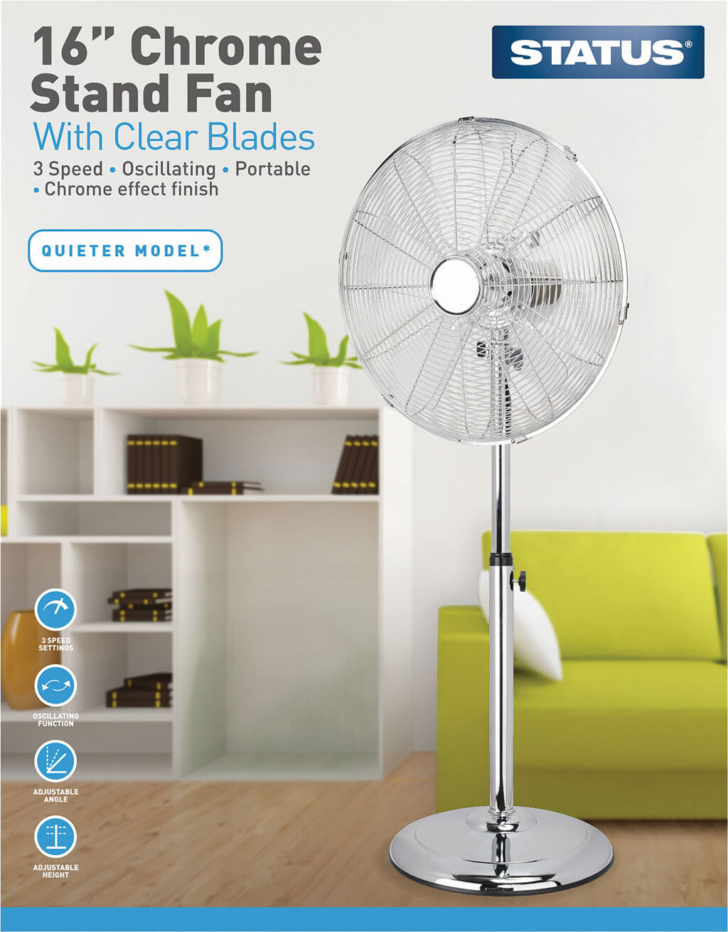 Ohms 16 Stand Fan 60W 3-Speed 1660Pc